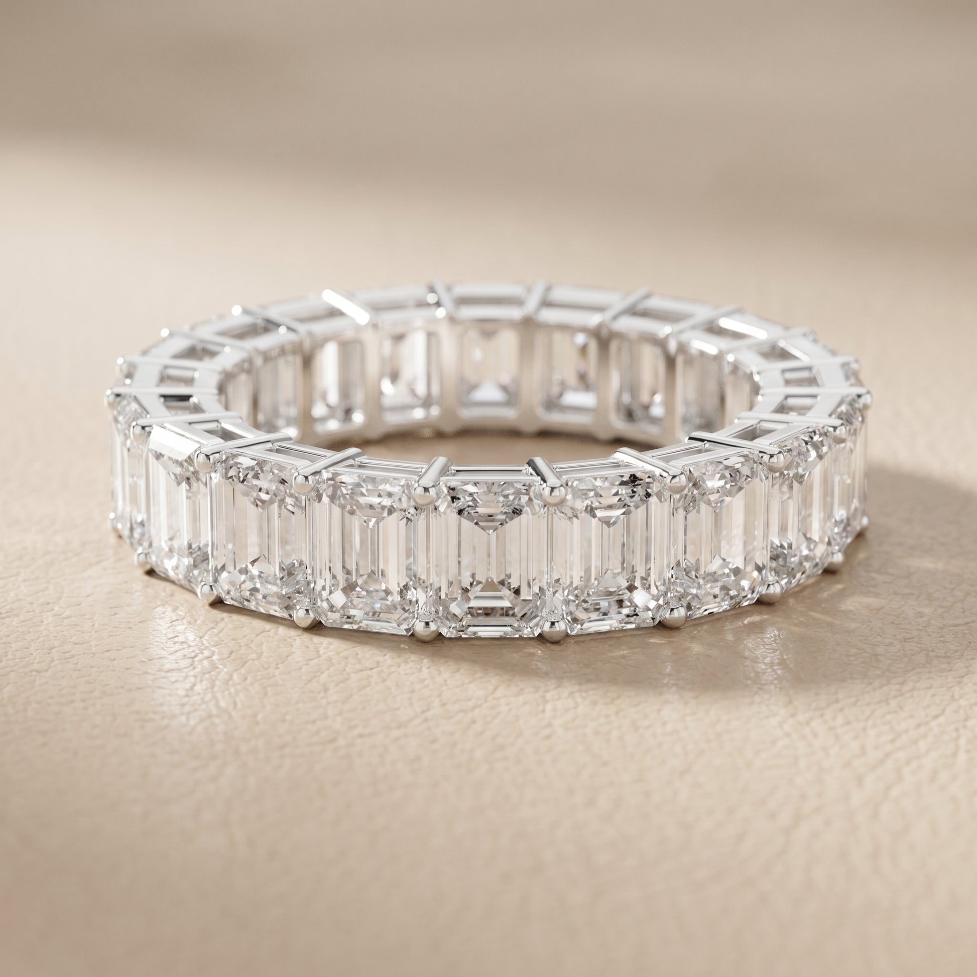 Emerald Cut Lab Grown Diamond Ring in Platinum