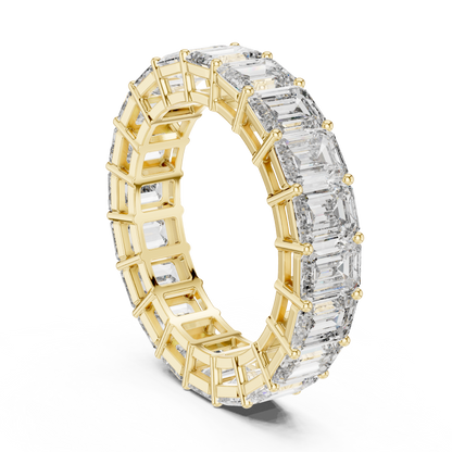 Emerald Cut Lab Grown Diamond Ring in Yellow Gold
