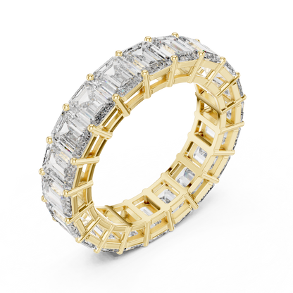 Emerald Cut Lab Grown Diamond Ring in Yellow Gold