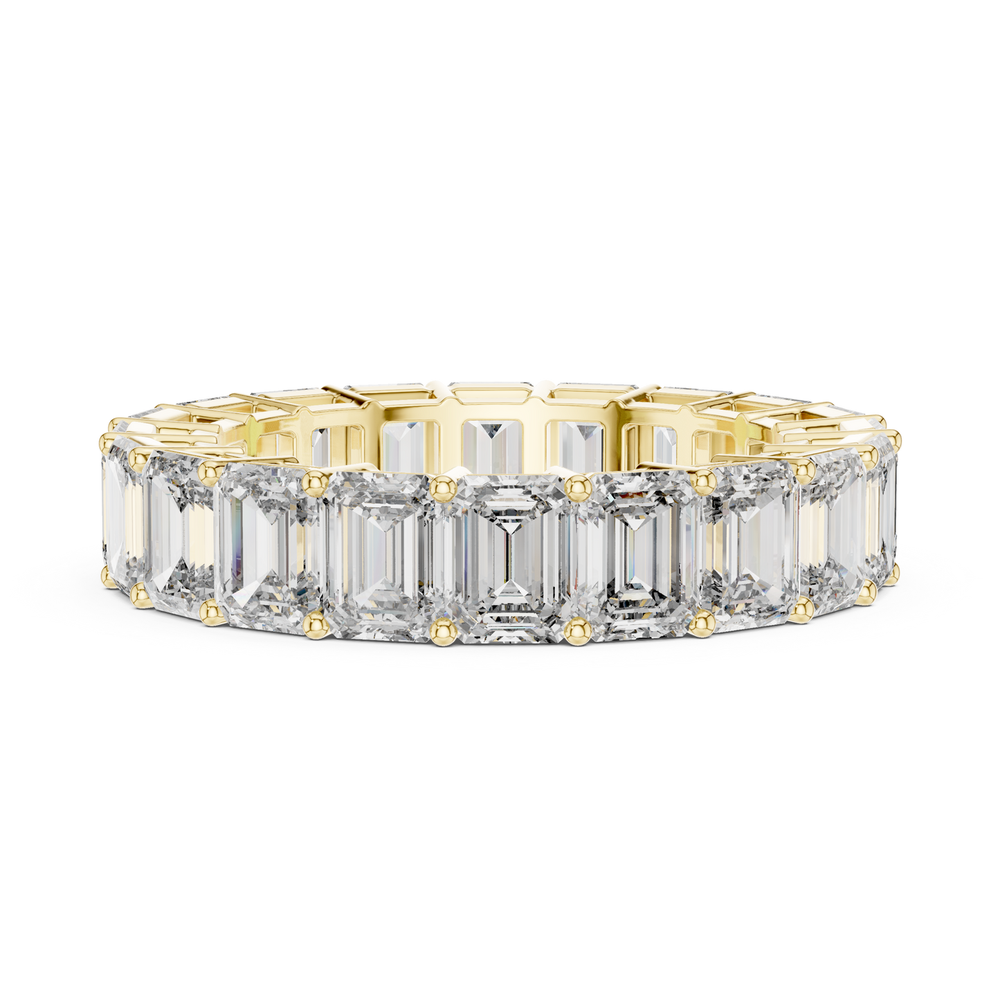 Emerald Cut Lab Grown Diamond Ring in Yellow Gold