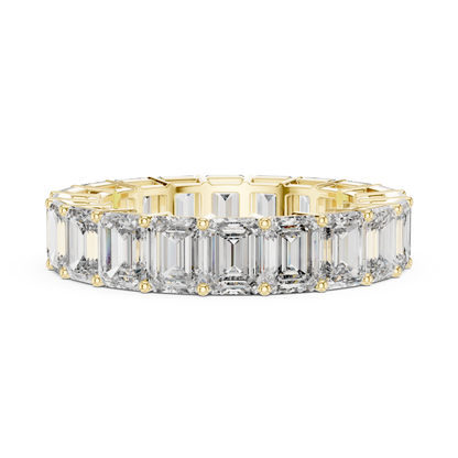 Emerald Cut Lab Grown Diamond Ring in Yellow Gold