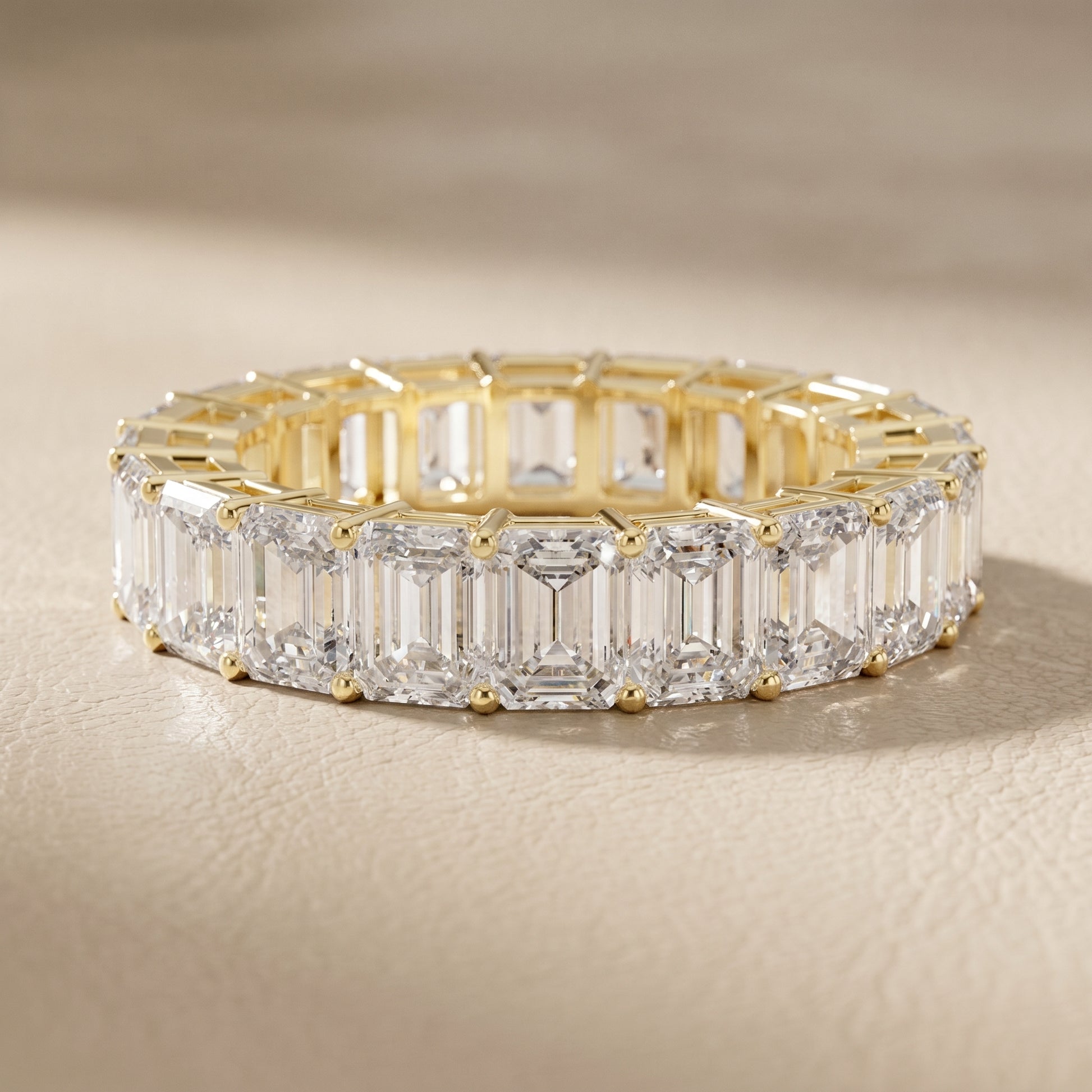 Emerald Cut Lab Grown Diamond Ring in Yellow Gold