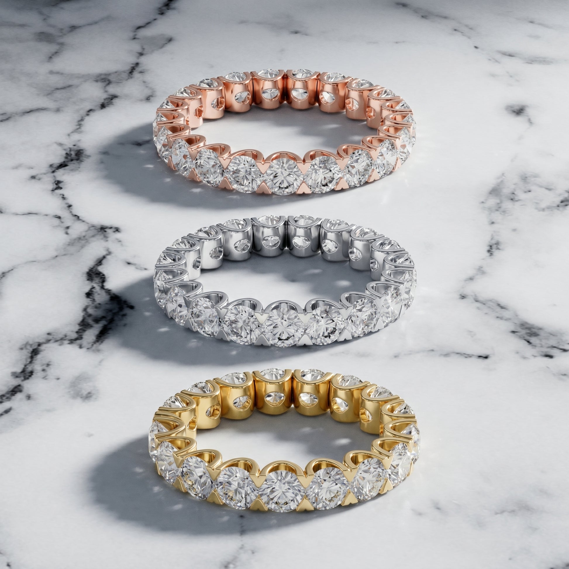 Round Cut Lab Grown Diamond Ring in Rose Gold