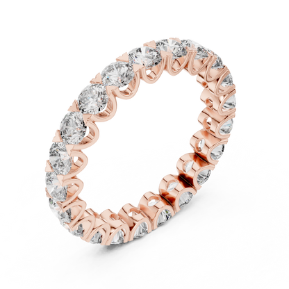 Round Cut Lab Grown Diamond Ring in Rose Gold