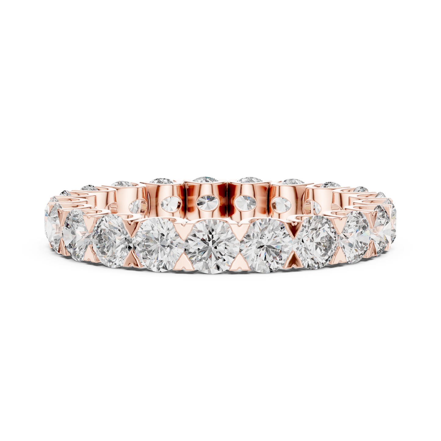 Round Cut Lab Grown Diamond Ring in Rose Gold