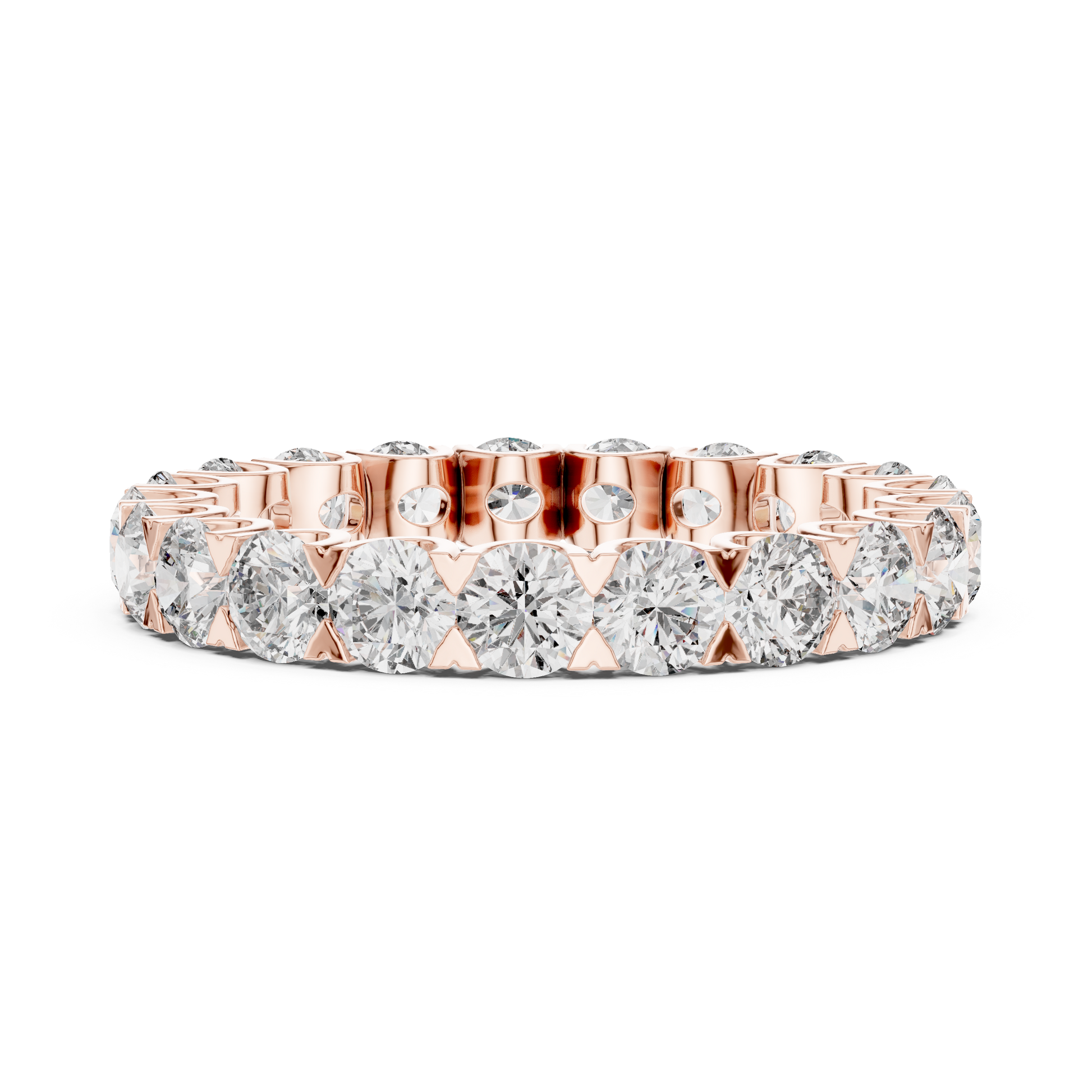 Round Cut Lab Grown Diamond Ring in Rose Gold