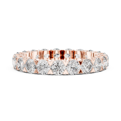 Round Cut Lab Grown Diamond Ring in Rose Gold