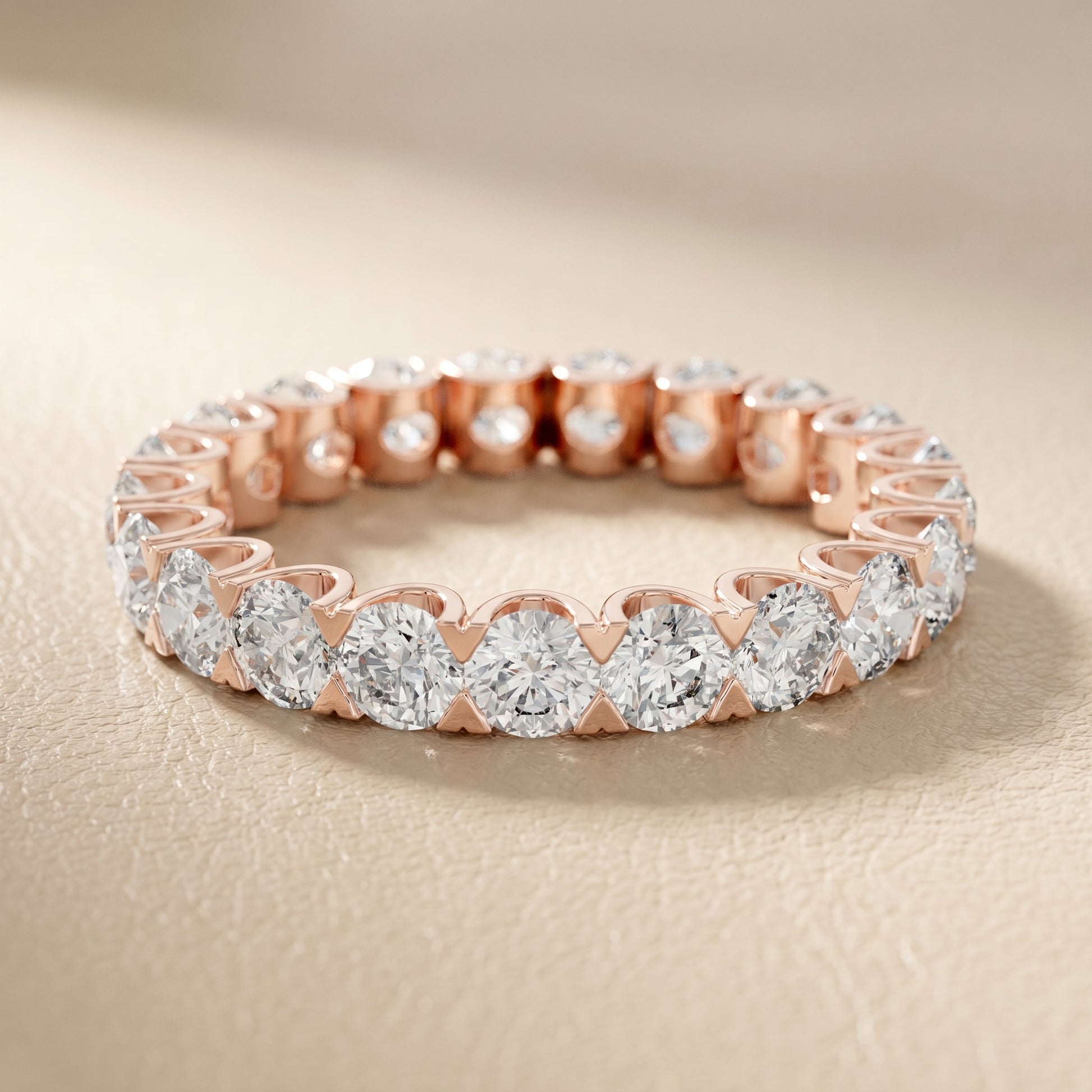 Round Cut Lab Grown Diamond Ring in Rose Gold