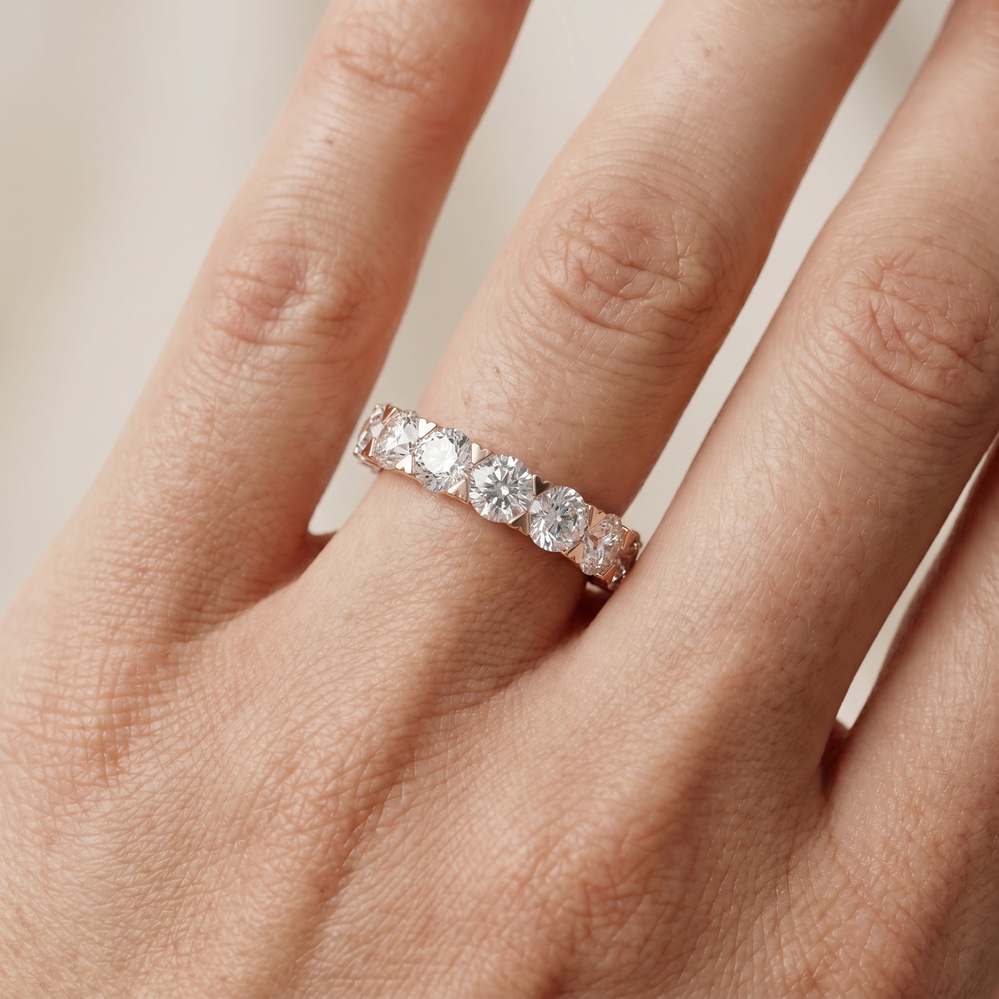 Round Cut Lab Grown Diamond Ring in Rose Gold
