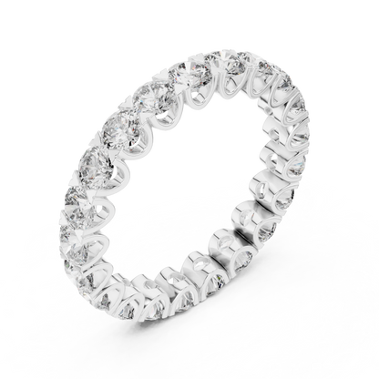 Round Cut Lab Grown Diamond Ring in White Gold