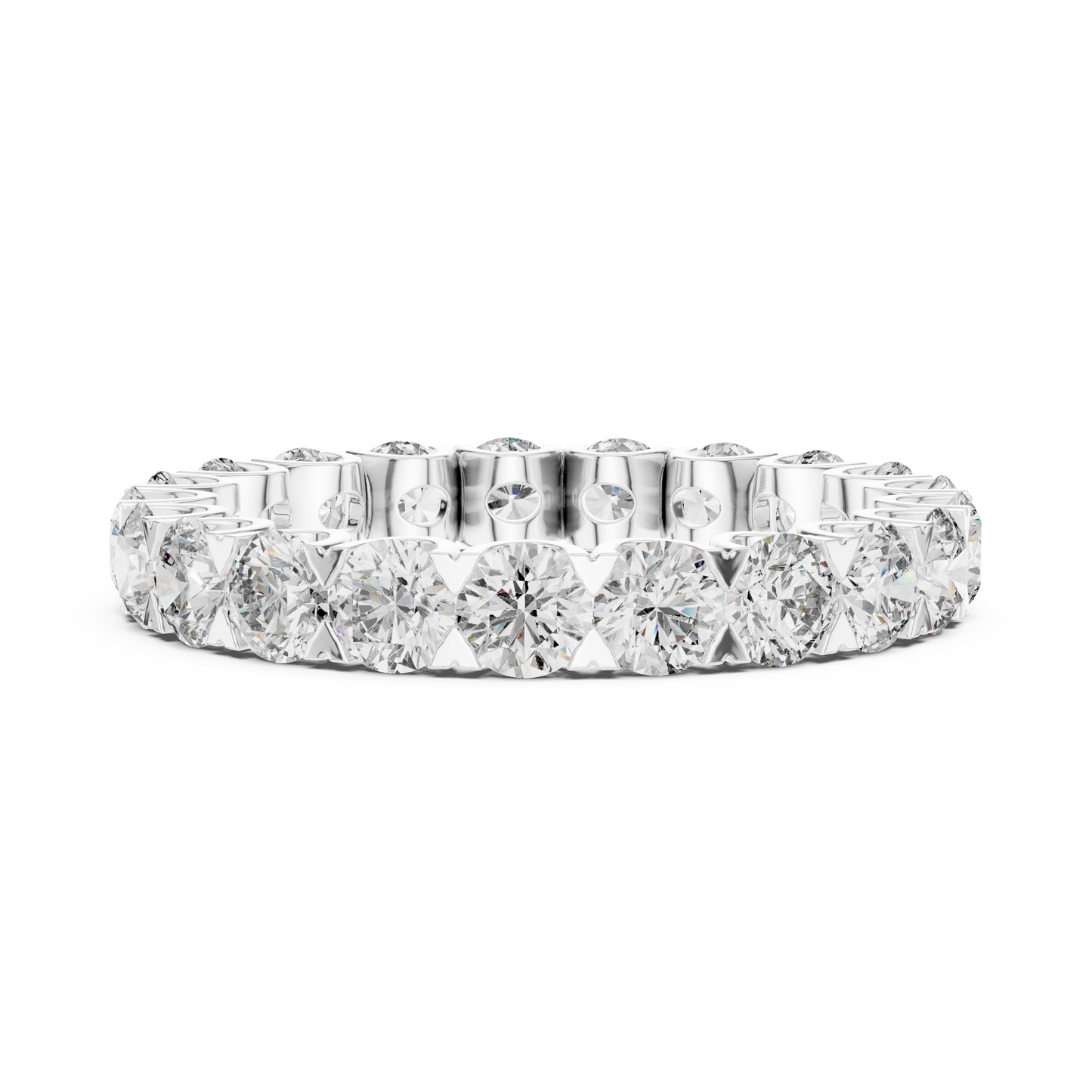 Round Cut Lab Grown Diamond Ring in White Gold
