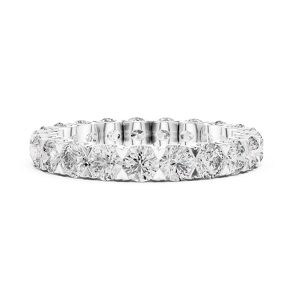 Round Cut Lab Grown Diamond Ring in Silver