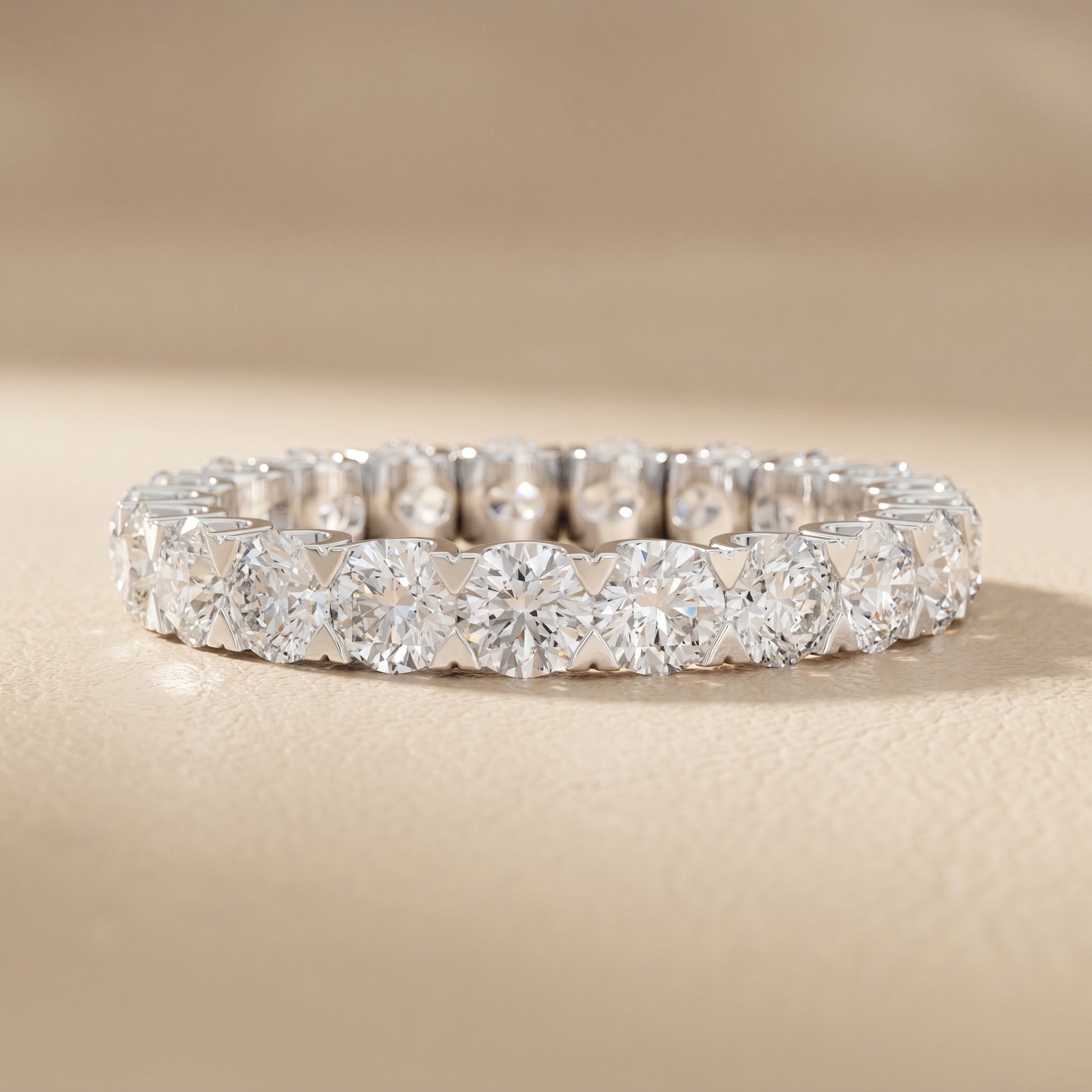 Round Cut Lab Grown Diamond Ring in White Gold