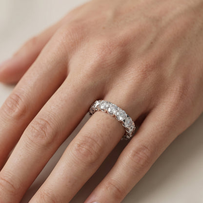Round Cut Lab Grown Diamond Ring in White Gold