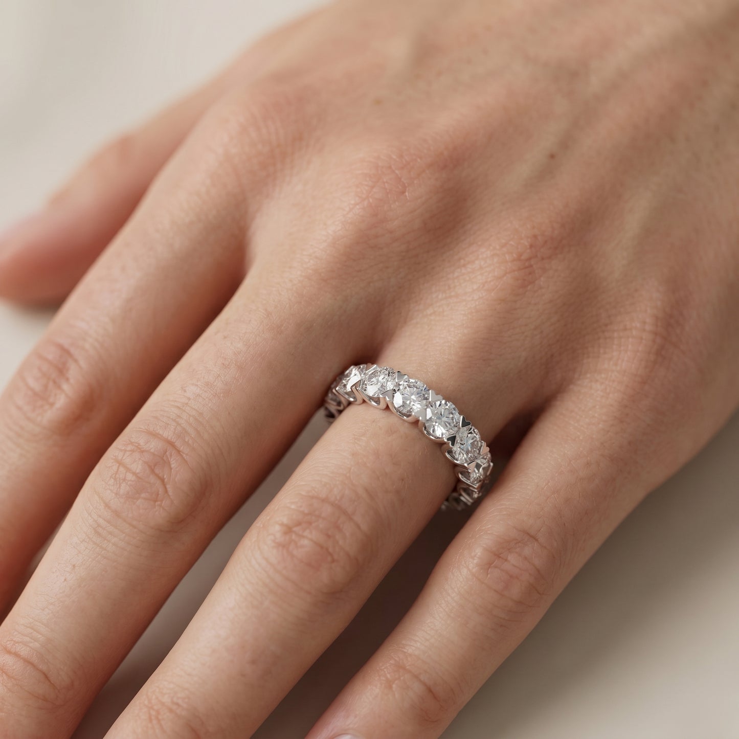 Round Cut Lab Grown Diamond Ring in Platinum