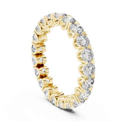 Round Cut Lab Grown Diamond Ring in Yellow Gold