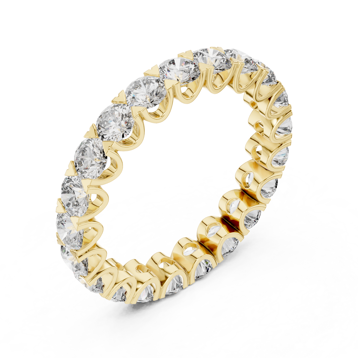 Round Cut Lab Grown Diamond Ring in Yellow Gold