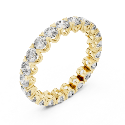 Round Cut Lab Grown Diamond Ring in Yellow Gold