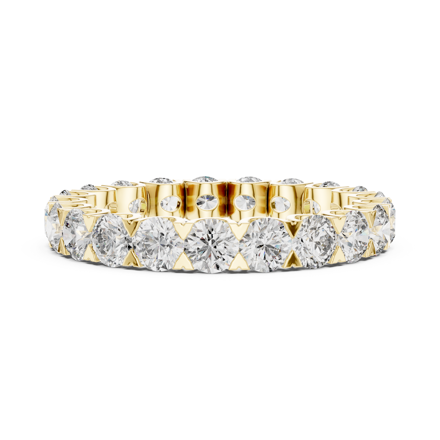 Round Cut Lab Grown Diamond Ring in Yellow Gold