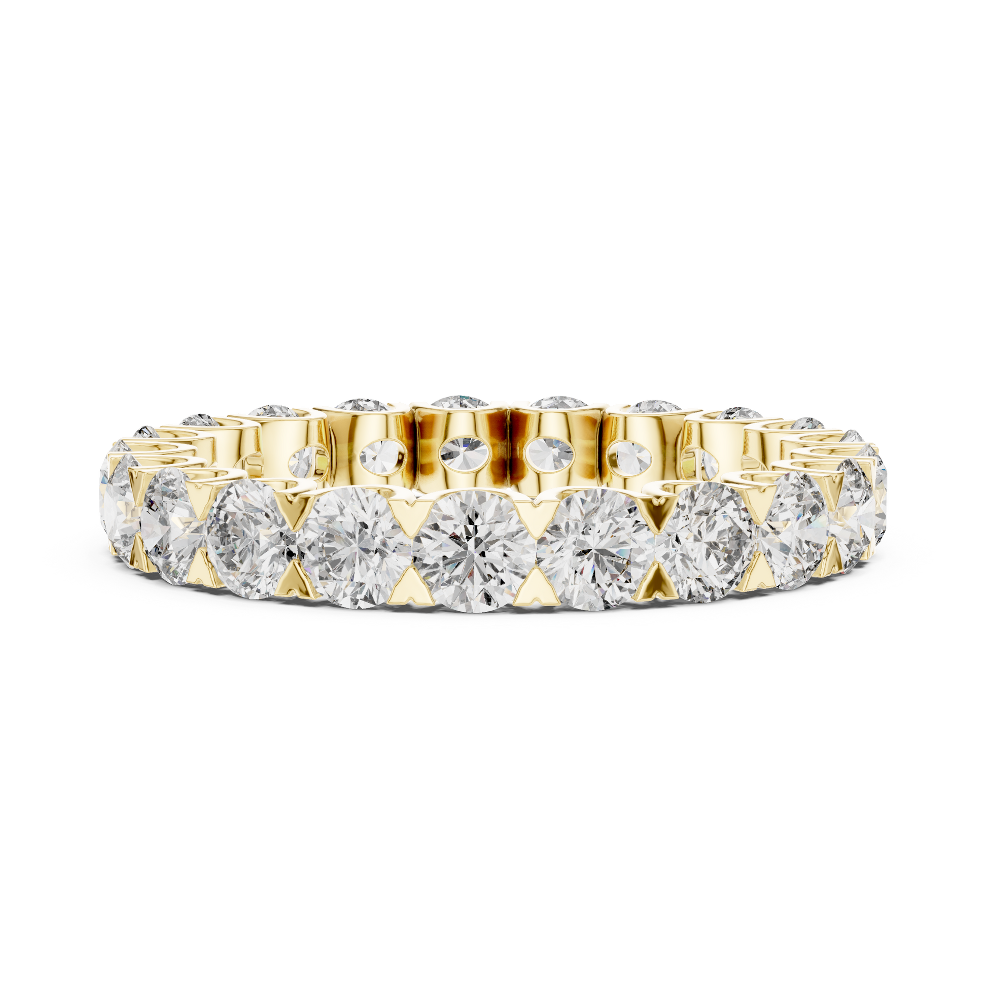 Round Cut Lab Grown Diamond Ring in Yellow Gold