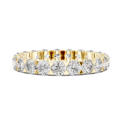 Round Cut Lab Grown Diamond Ring in Yellow Gold