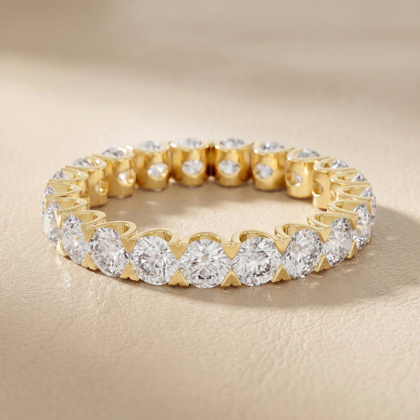 Round Cut Lab Grown Diamond Ring in Yellow Gold