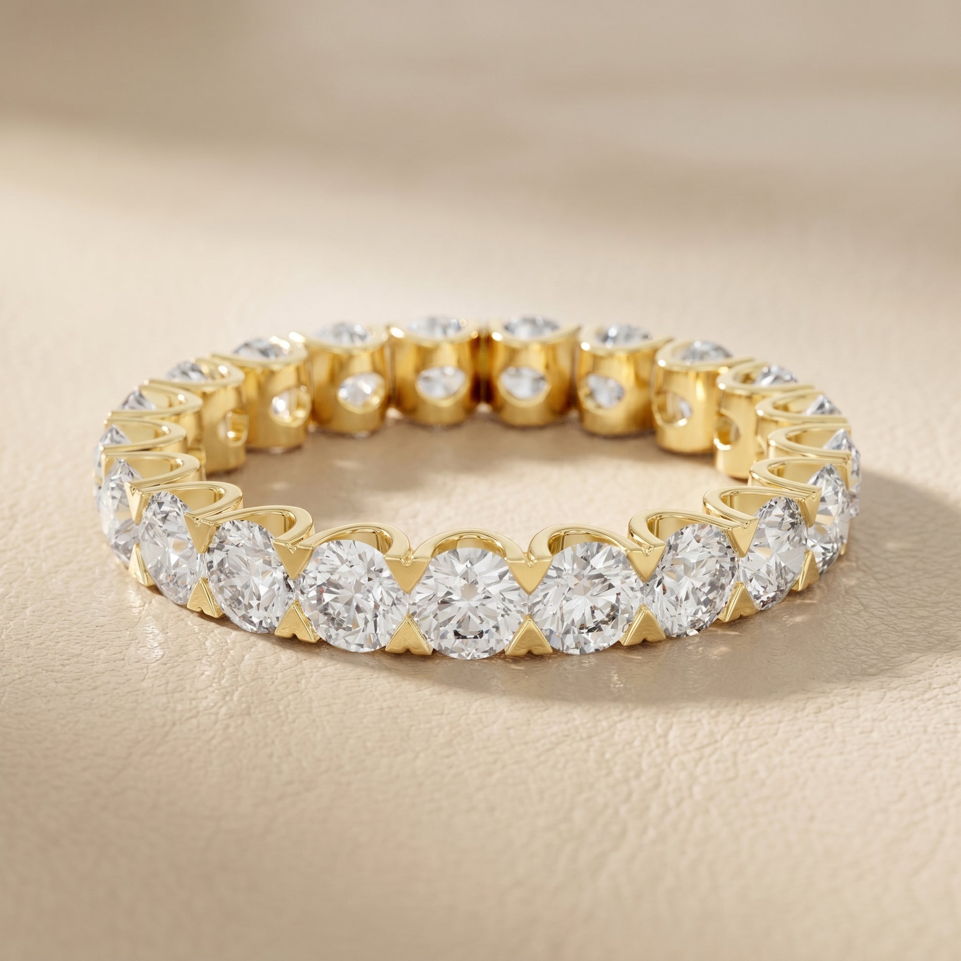 Round Cut Lab Grown Diamond Ring in Yellow Gold