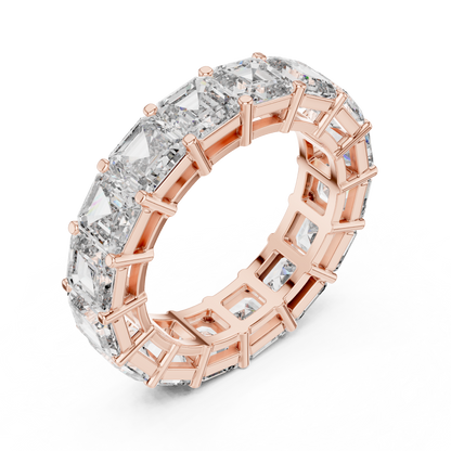 Asscher Cut Lab Grown Diamond Ring in Rose Gold