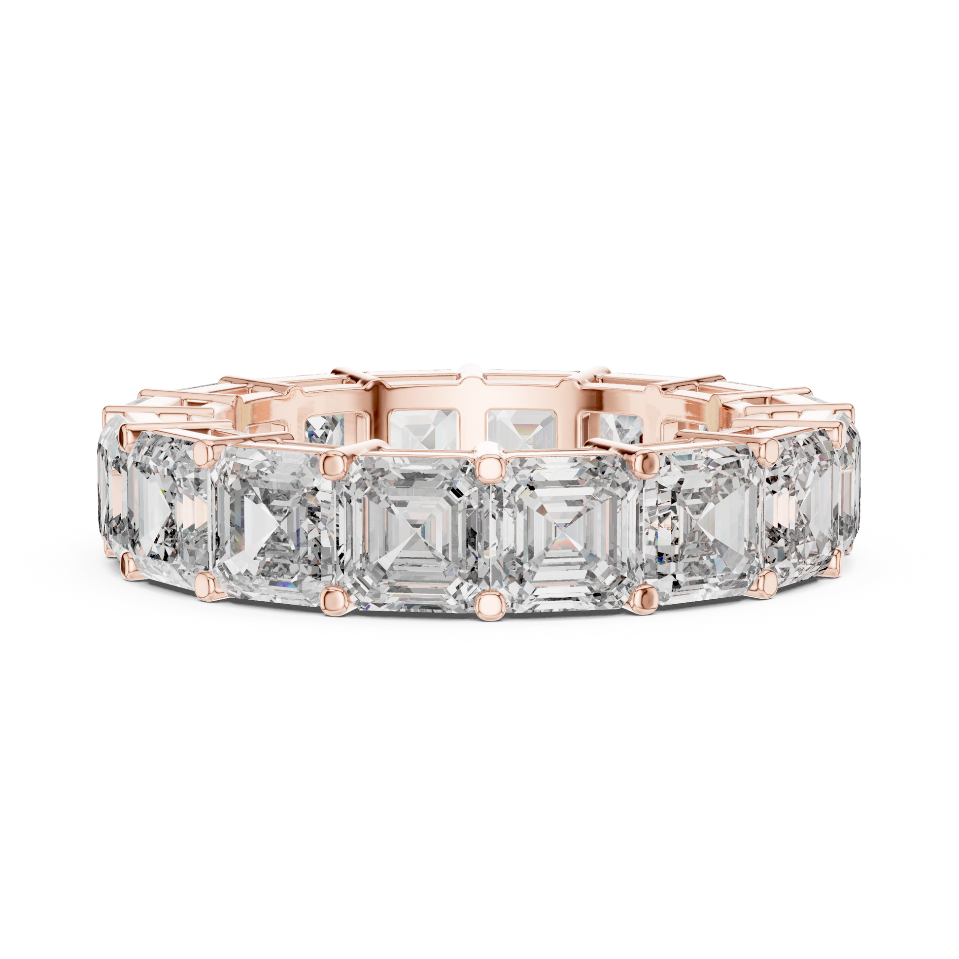Asscher Cut Lab Grown Diamond Ring in Rose Gold