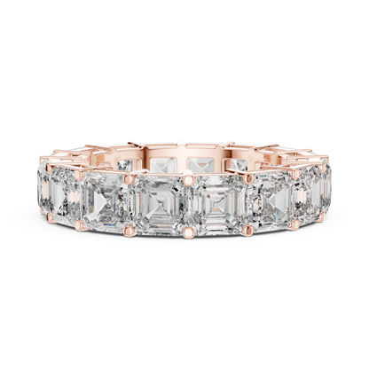 Asscher Cut Lab Grown Diamond Ring in Rose Gold