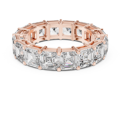 Asscher Cut Lab Grown Diamond Ring in Rose Gold
