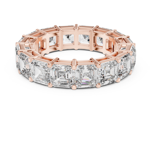 Asscher Cut Lab Grown Diamond Ring in Rose Gold