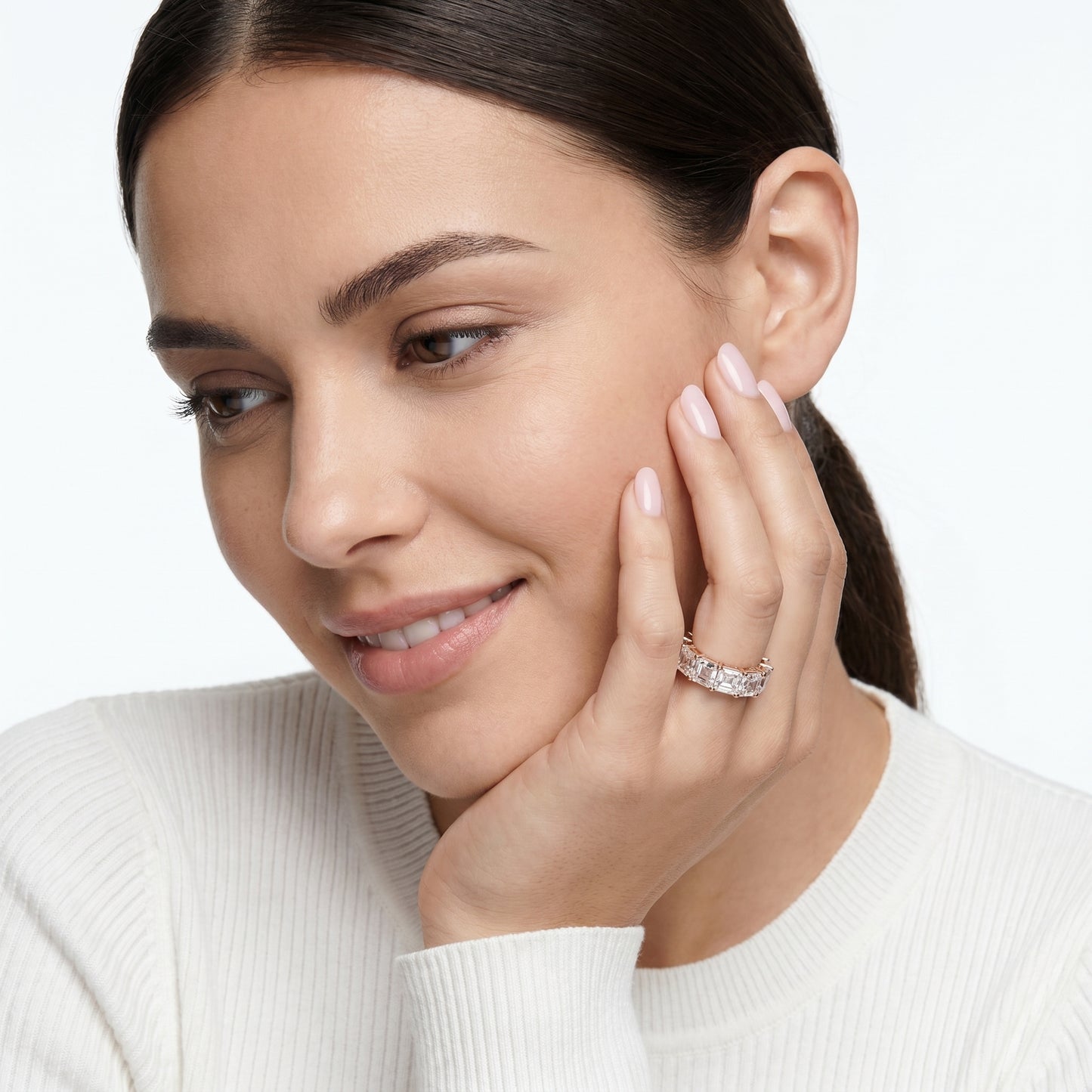 Asscher Cut Lab Grown Diamond Ring in Rose Gold
