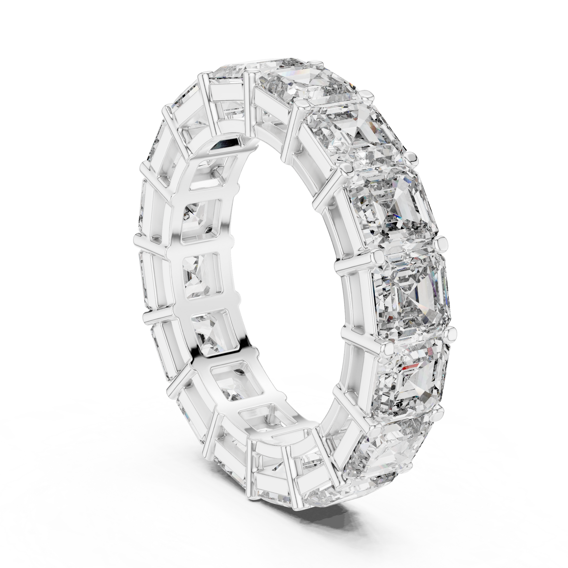 Asscher Cut Lab Grown Diamond Ring in Platinum