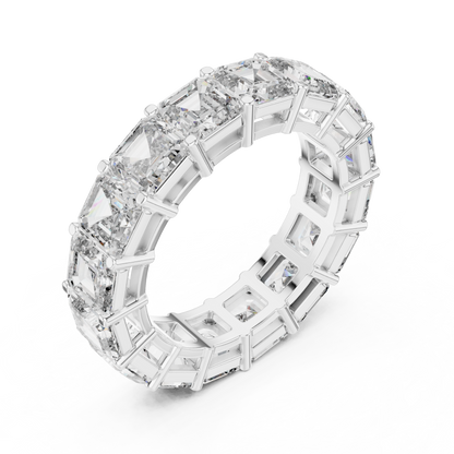 Asscher Cut Lab Grown Diamond Ring in Platinum
