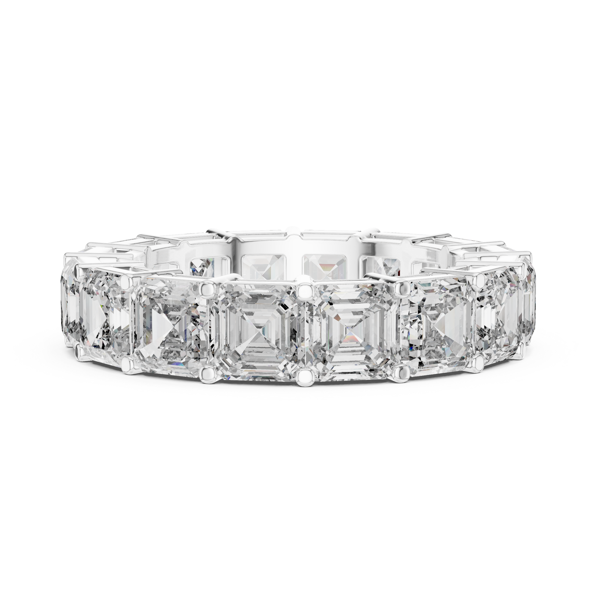 Asscher Cut Lab Grown Diamond Ring in Platinum