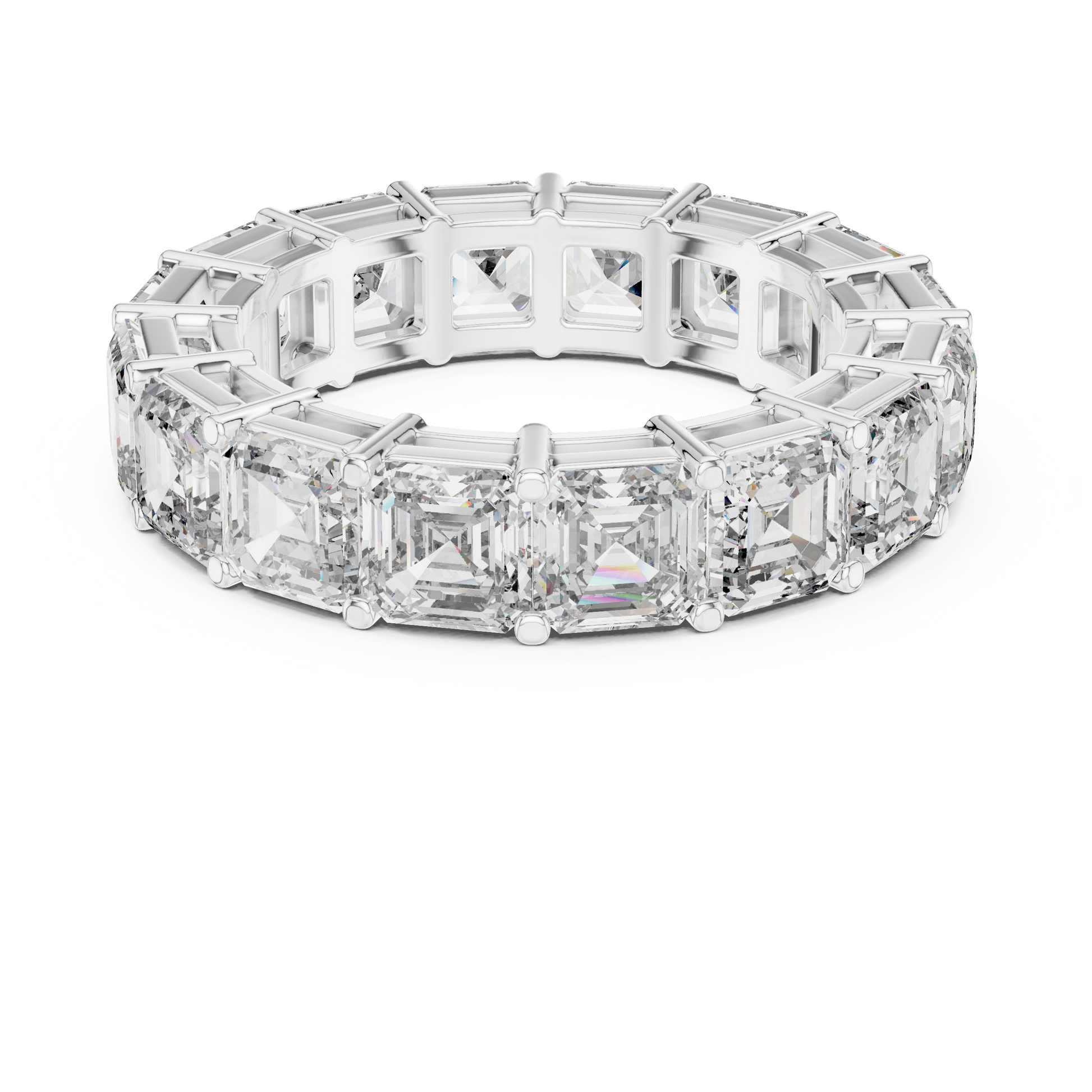 Asscher Cut Lab Grown Diamond Ring in White Gold