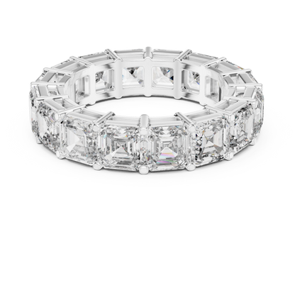 Asscher Cut Lab Grown Diamond Ring in Platinum