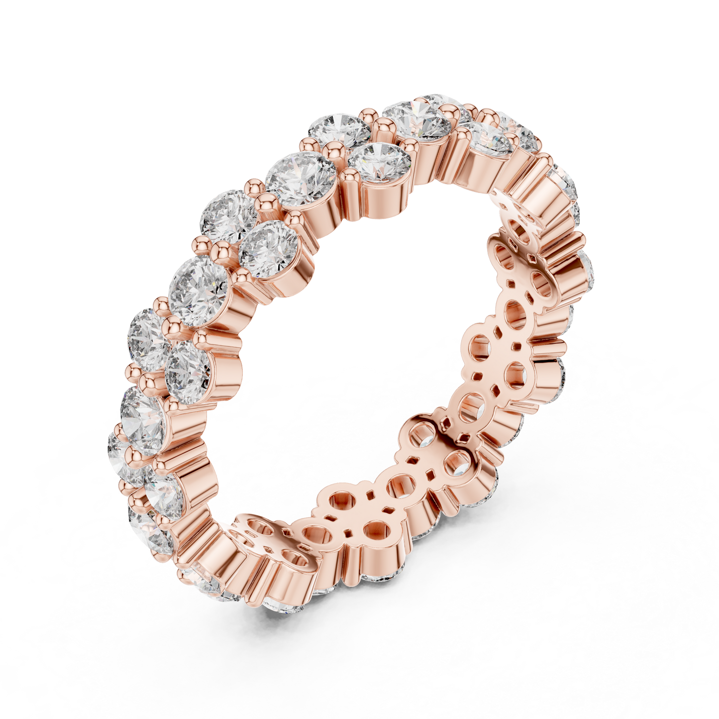 Round Cut Lab Grown Diamond Ring in Rose Gold