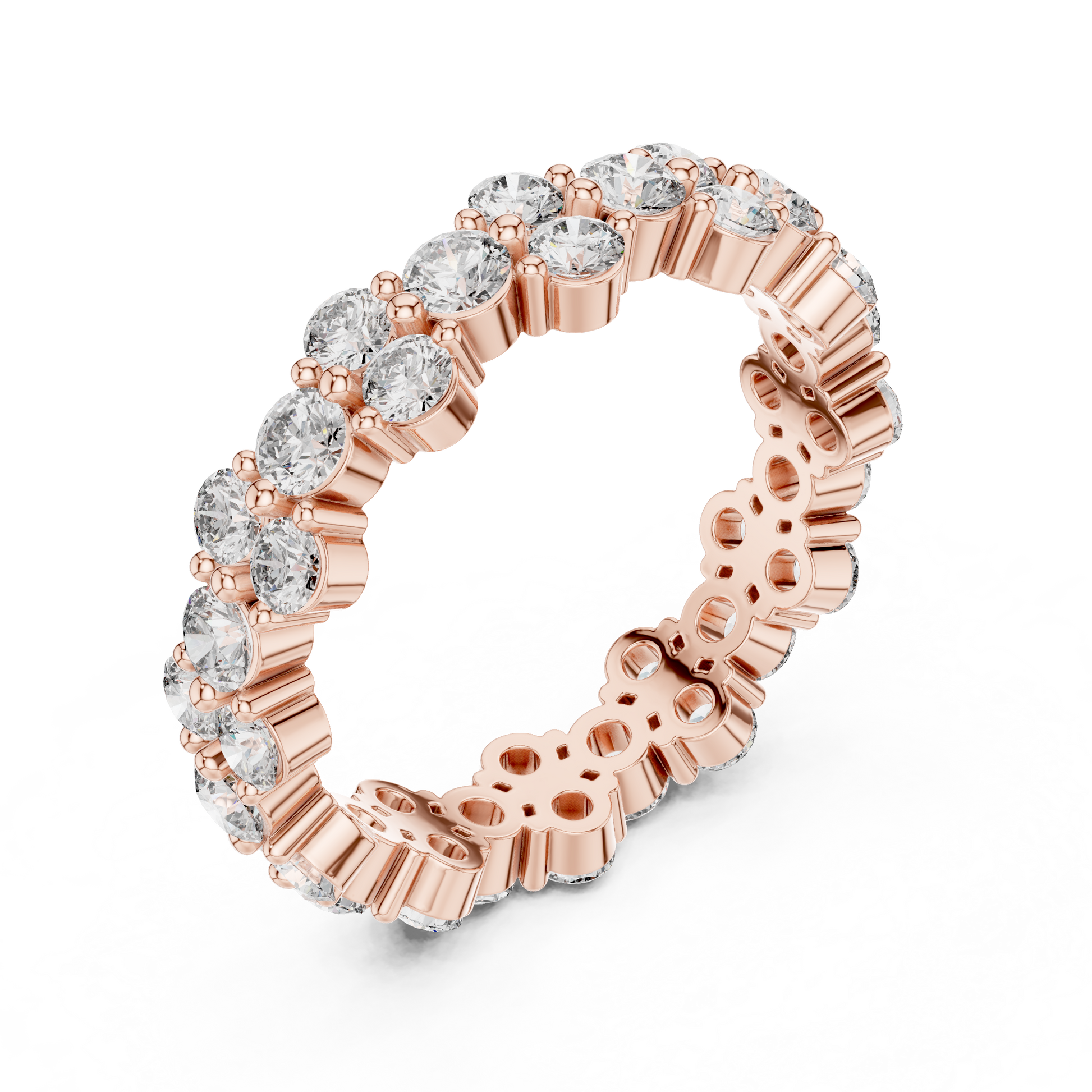 Round Cut Lab Grown Diamond Ring in Rose Gold