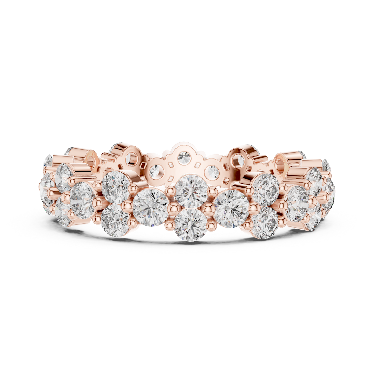 Round Cut Lab Grown Diamond Ring in Rose Gold