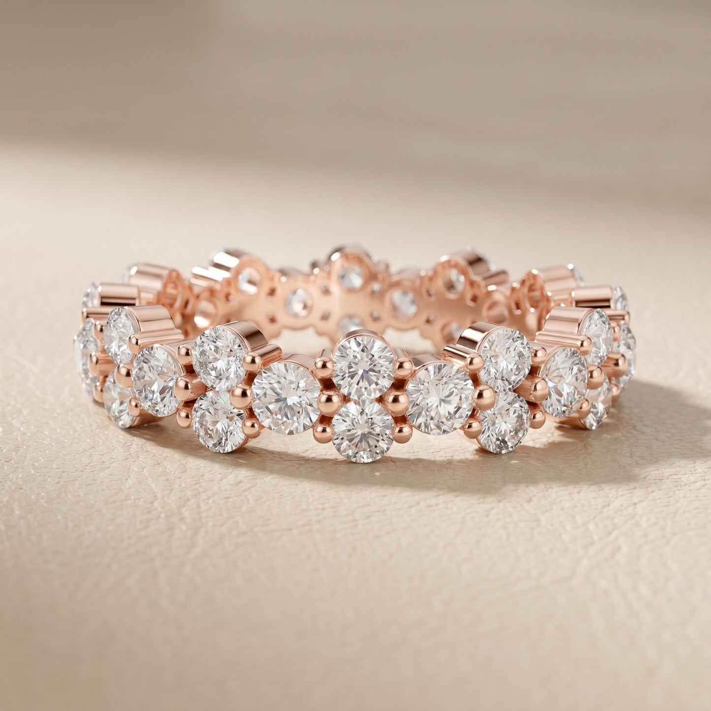 Round Cut Lab Grown Diamond Ring in Rose Gold
