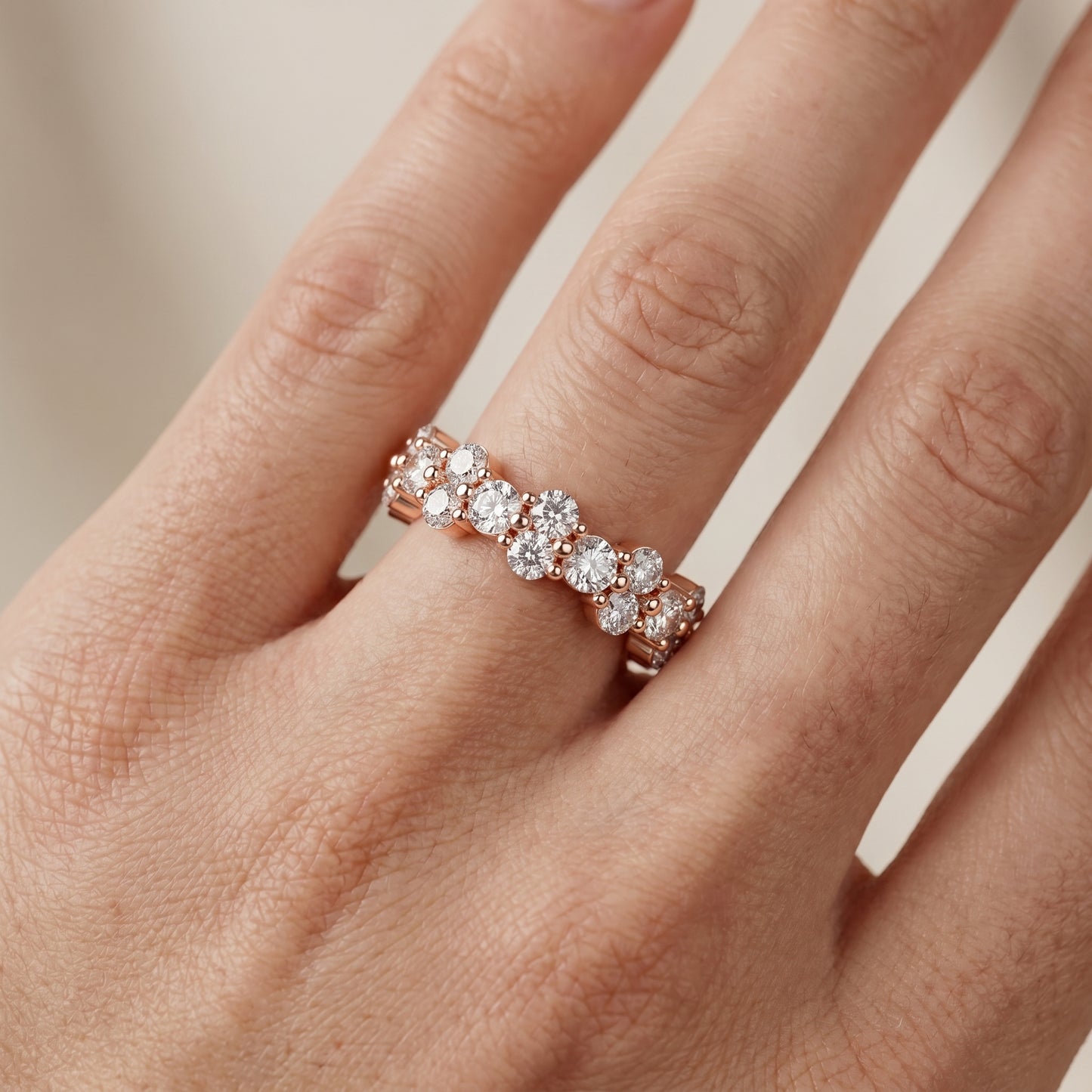 Round Cut Lab Grown Diamond Ring in Rose Gold