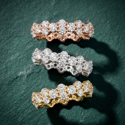 Round Cut Lab Grown Diamond Ring in Silver
