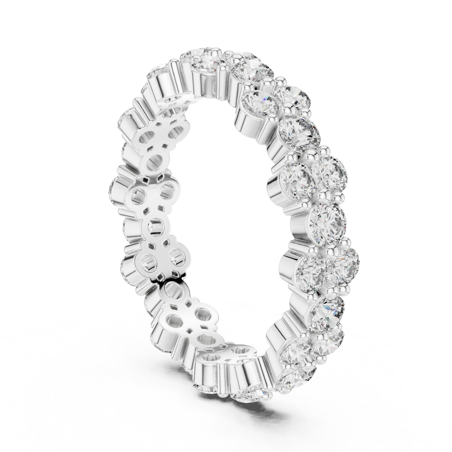 Round Cut Lab Grown Diamond Ring in White Gold