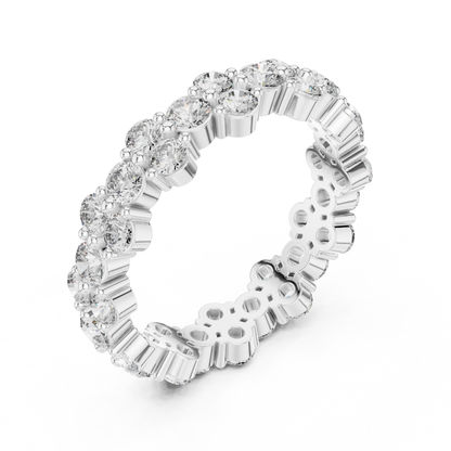 Round Cut Lab Grown Diamond Ring in White Gold