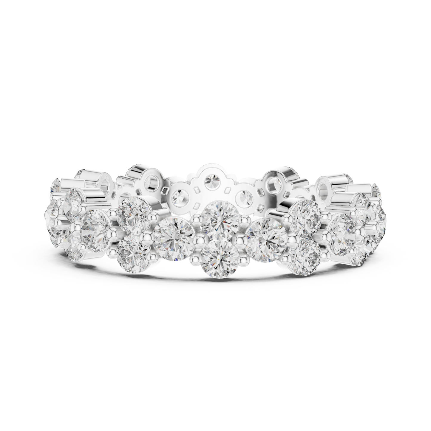 Round Cut Lab Grown Diamond Ring in White Gold