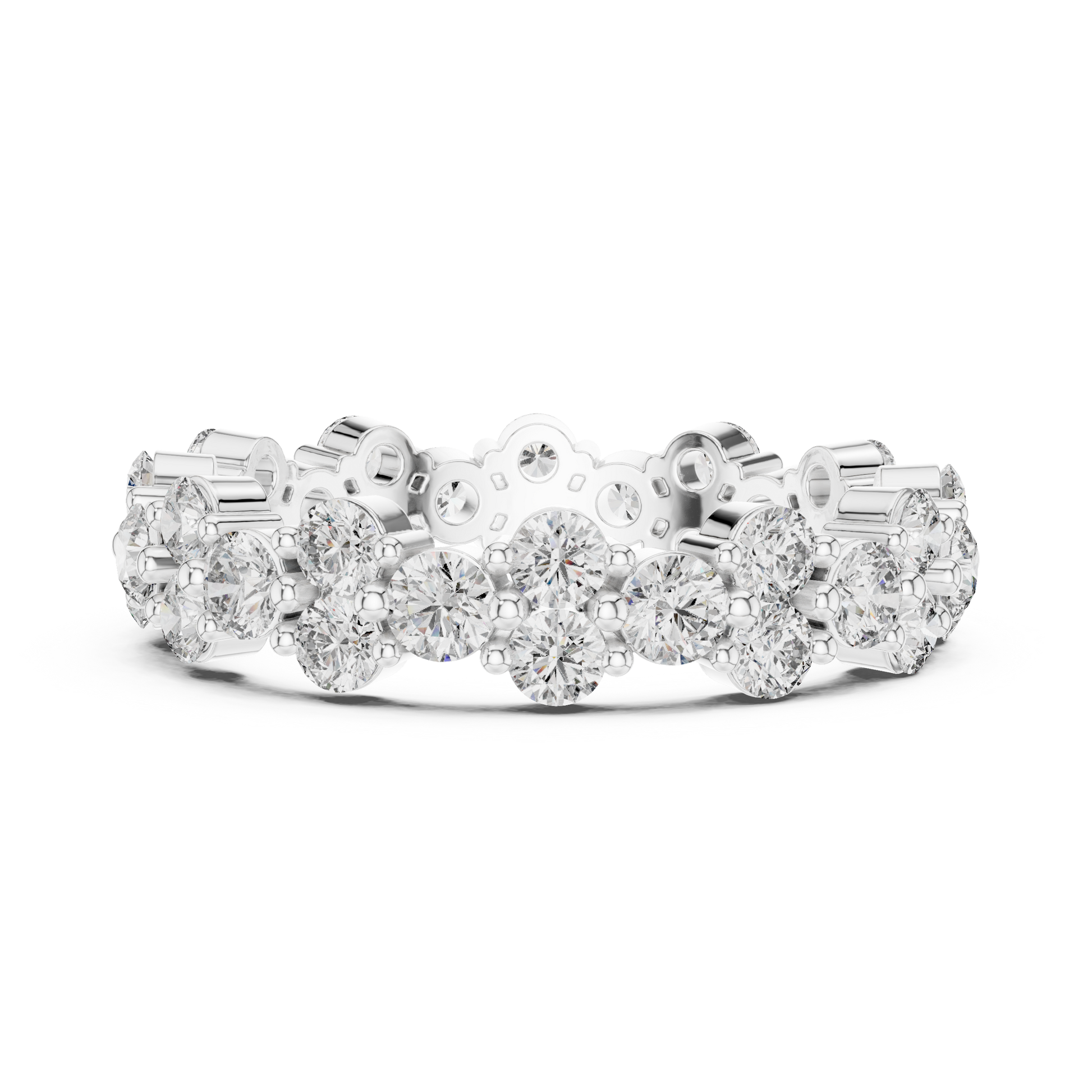 Round Cut Lab Grown Diamond Ring in White Gold