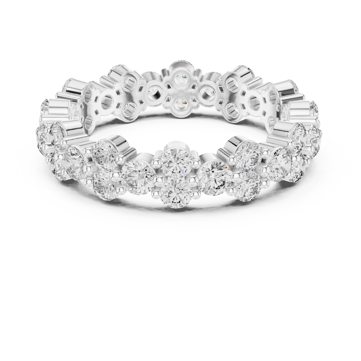Round Cut Lab Grown Diamond Ring in White Gold