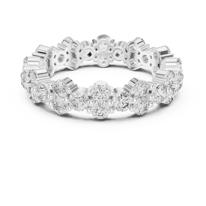 Round Cut Lab Grown Diamond Ring in White Gold